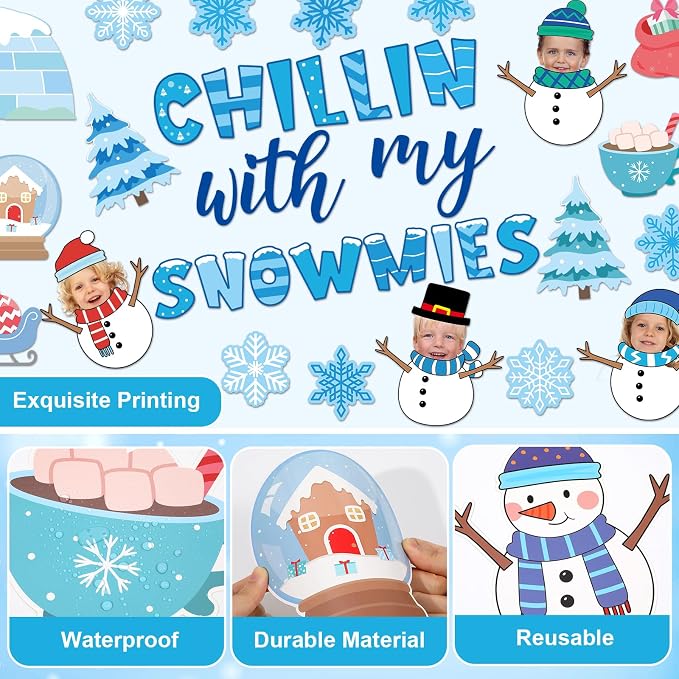 Winter Bulletin Board Decoration Set Christmas Snowman Classroom Decoration - Image 3