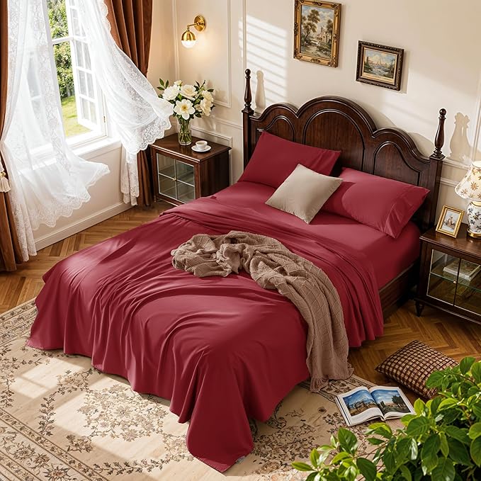 LBRO2M 1000 Thread Count 100% Egyptian Cotton Sheets Set Full Size, 4 Piece by LBRO2MBedding