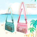 MUYIZI Mesh Beach Bag for Shells Collecting 3 Pack, Shell Bags for Beach - Image 5