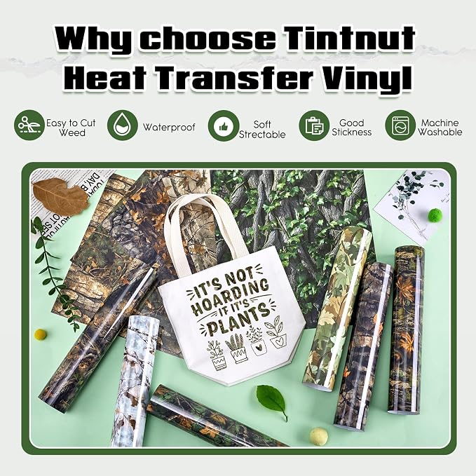 Tintnut Tree Leaf Heat Transfer Vinyl, 12 Sheets 12"x10" Iron on Vinyl | Nature - Image 3
