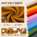 Antique Gold Large Felt Fabric 36" x 36", 1.4 mm Soft Felt Sheet, Nonwoven - Image 4