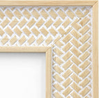 Boho 5x7 Picture Frame Woven Rattan Photo Frame | Bohemian Rustic Carved Design - Image 9