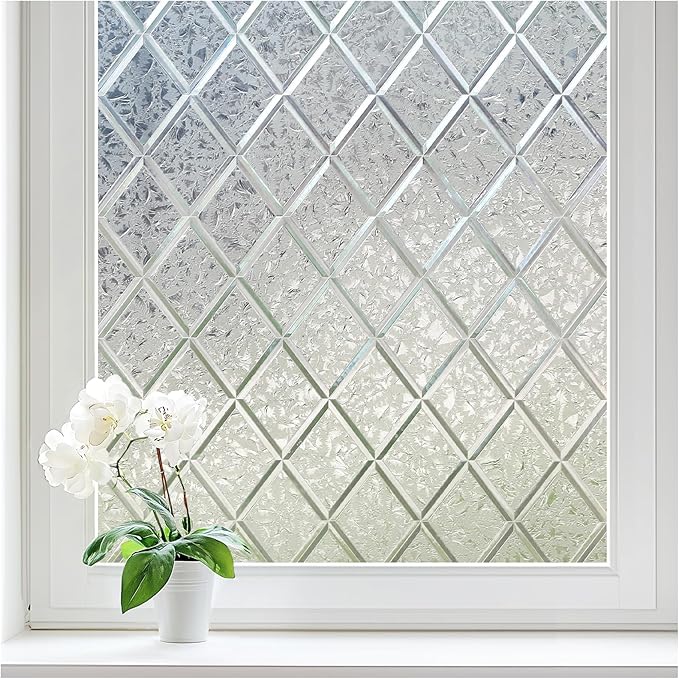 Haton Window Privacy Film Decorative Frosted Glass Window Film, Sun Blocking by HatonHomeDecor