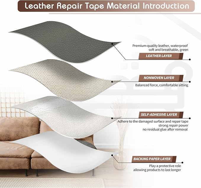 KING MOUNTAIN Leather Repair Patch, 4 x 63 Inches self Adhesive Leather Repair - Image 3