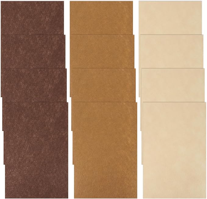 12 Pcs Felt Sheets, 7.8"×11.8" 1mm Thick Soft Felt Fabric Sheet, 3 Assorted by Unknown