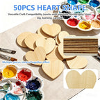 50PCS Wooden Heart, Made of Basswood, 4 Inch Unprocessed Wood Pieces, Natural - Image 4