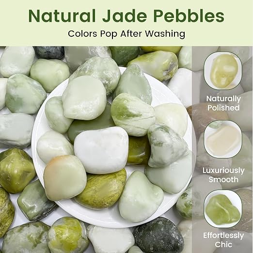 SIDONG 20 LB Jade Pebbles, 1.2-2Inch Natural Decorative Polished Jade Stones - Image 4