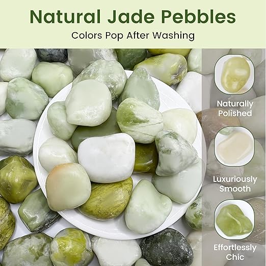 SIDONG 5 LB Jade Pebbles, 1.2-2Inch Natural Decorative Polished Jade Stones - Image 4