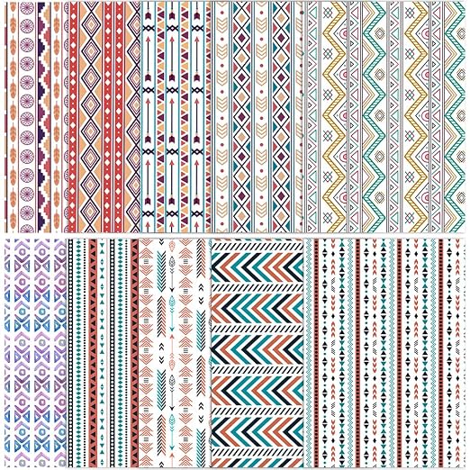 ONEART | 10 Pieces Bohemian Printed Clear PVC Vinyl Sheets, A4 Size Ethnic Boho - Image 6