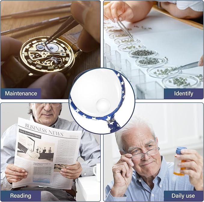 Feosky Handheld Reading Magnifier, 10X 30X Magnifier, 75mm Shatterproof Lens - Image 4