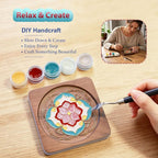 Wooden Coasters Craft Kits – Filigree Enamels Painting DIY Coasters Art - Image 4