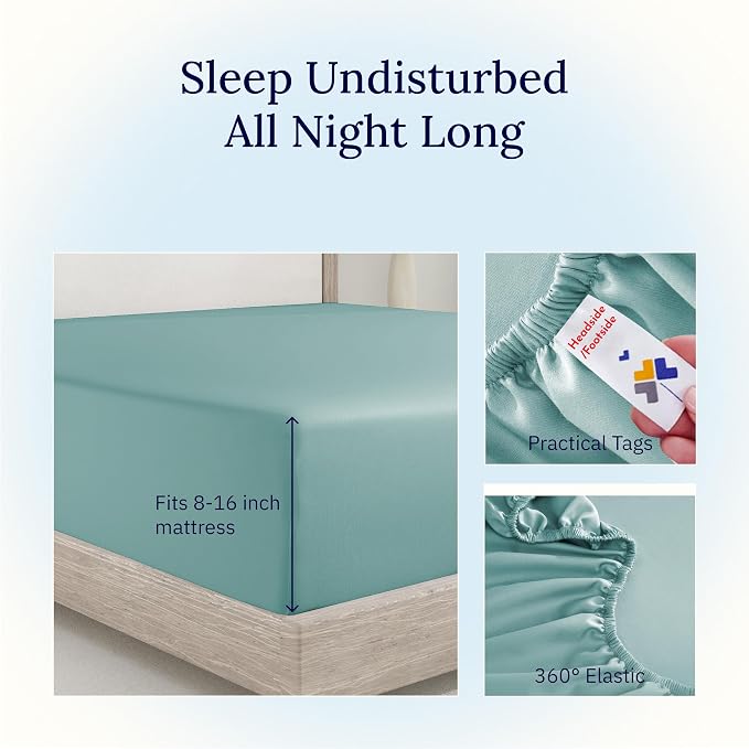California Design Den King Bed Fitted Sheet, Deep Pocket Soft 400 Thread Count - Image 7