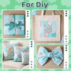 84 Pcs Green Floral Patterns Cotton Fabric Squares, Cotton Quilting Fabric - Image 5