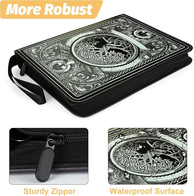 9 Pocket Card Binder, Trading Card Binder Premium 720 Double PU Card Collection - Image 3