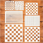 Checkerboard Stencils for Painting on Wood 11.8 Inch Reusable Canvas Checks by Yhslmh