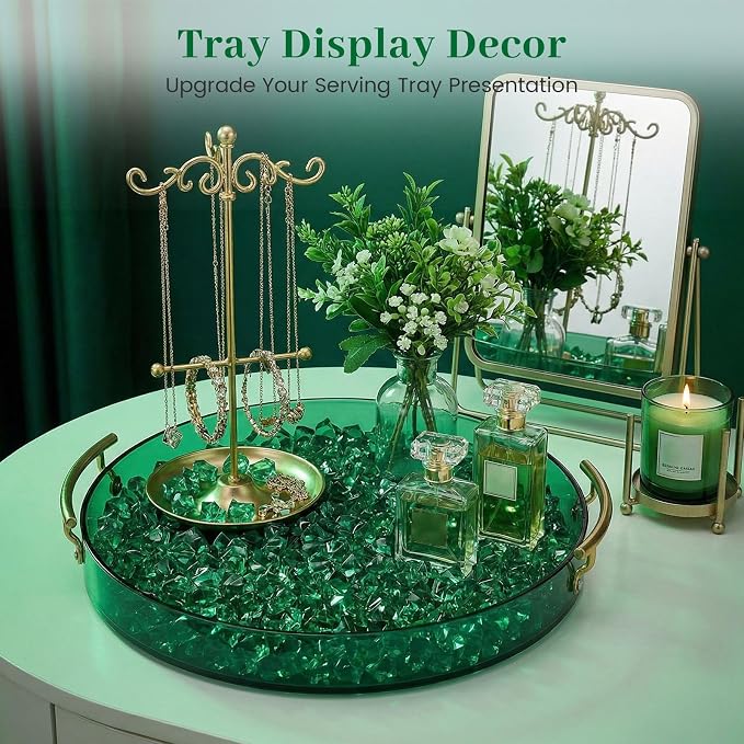 DomeStar 150PCS Fake Ice, Vase Fillers Green Acrylic Fake Diamonds Plastic Gems - Image 5