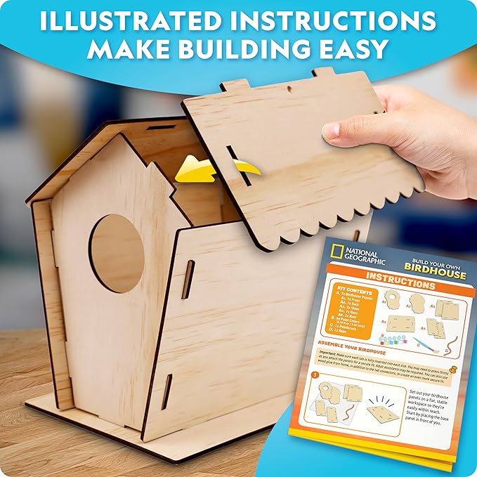 National Geographic Build Your Own Birdhouse Kit – DIY Wooden Birdhouse Craft - Image 4