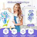 Marker Paper 9" x 12", 50 Sheets Alcohol Marker Paper, Loose Drawing Paper | - Image 2