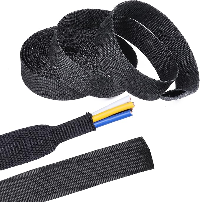 2 in 1 Heat Shrink Braided Sleeving Fabric Tubing-Ideal fit Irregular Shape by Sunnarepoon