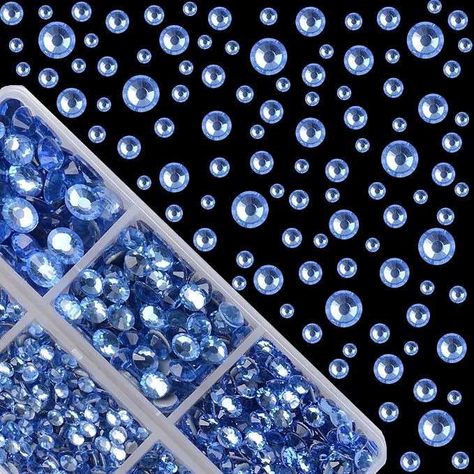 4000Pcs Mixed Size Hot Fix Round Crystals Gems Glass Stones Hotfix Flat Back - Image 2