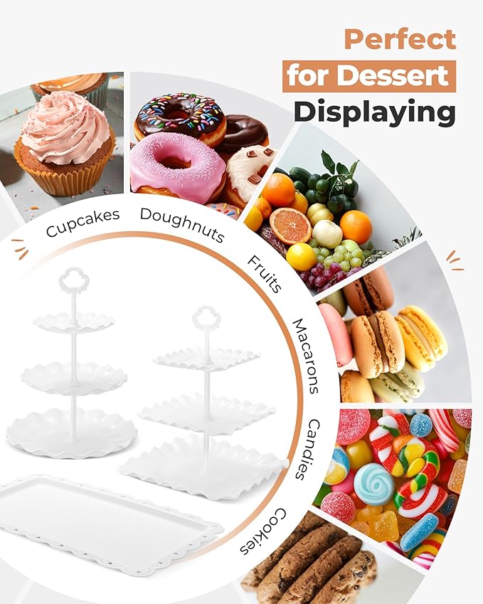 Kootek Dessert Cupcake Stand, 3 Tiered Cup Cake Holder Tower Stand Riser& - Image 6