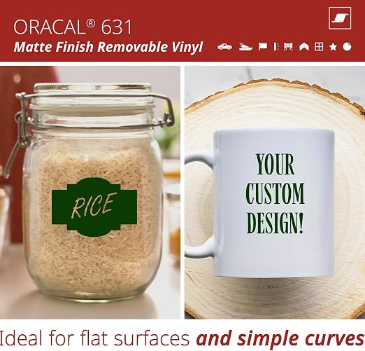 ORACAL 631 Matte Dark Green Vinyl Durable Roll Easy to Weed Permanent Adhesive - Image 2