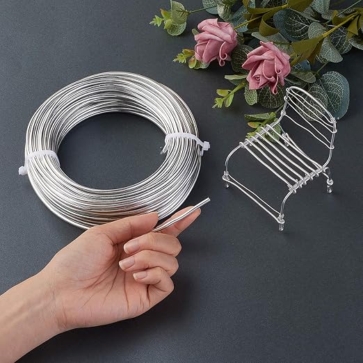 Fashewelry 65.6 Feet 3.5mm Aluminum Wire Silver Bendable Metal Craft Wire - Image 4
