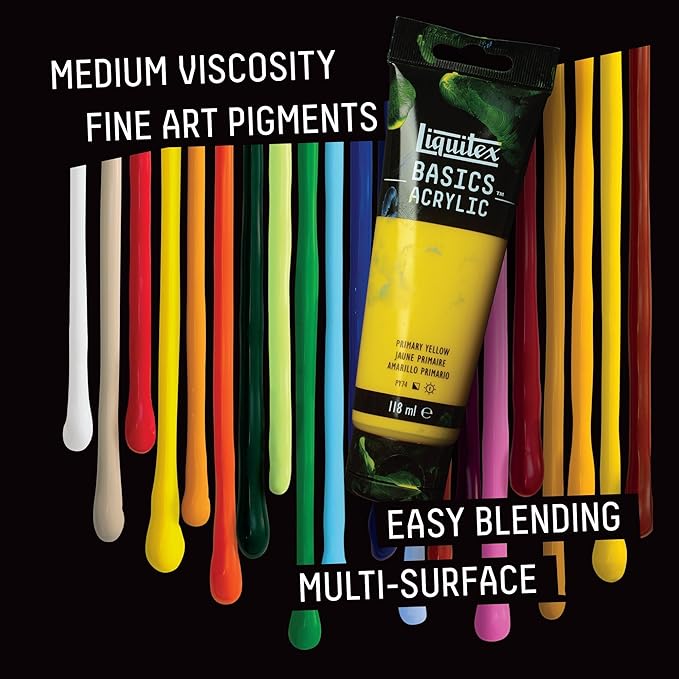 Liquitex BASICS Acrylic Paint, 250ml Tube, Unbleached Titanium - Image 4