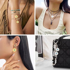 Sun Star Synthetic Turquoise Stone Charms Bohemian Style Charm | 9Pcs Gold - Image 4