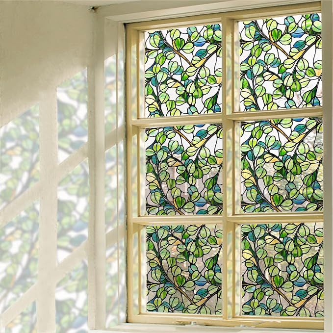 funlife Original Hand-Drawn Faux Stained Glass Window Film, Reusable by funlife