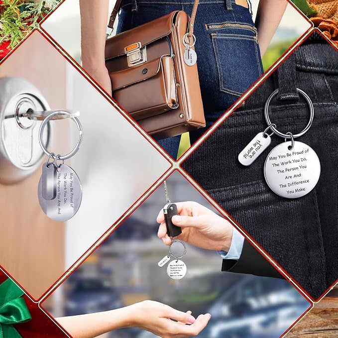 Gisafai 30 Pcs Silver Engravable Metal Keychain Blanks Laser Graduation - Image 4