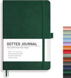 RETTACY Dotted Journal Notebook, 192 Pages, A5 Medium Size | Leather Hardcover by RETTACY