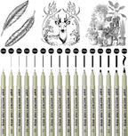 16pcs Fineliner Micro Drawing Art Pens, Watercolor, Calligraphy, and Detail - Image 4
