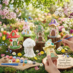 Thyle 6 Set 5 Inch Ceramic Fairy House to Paint Fairy Garden House Craft Kit - Image 5