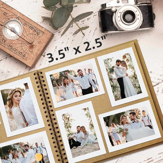 7x7 Inch DIY Scrapbook Photo Album, Hardcover Kraft Paper Acid-Free, 20 Sheets - Image 4