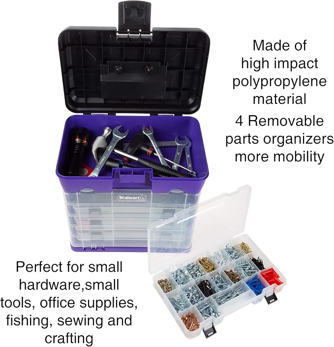 Storage and Tool Box-Durable Organizer Utility Box-4 Drawers - Image 3