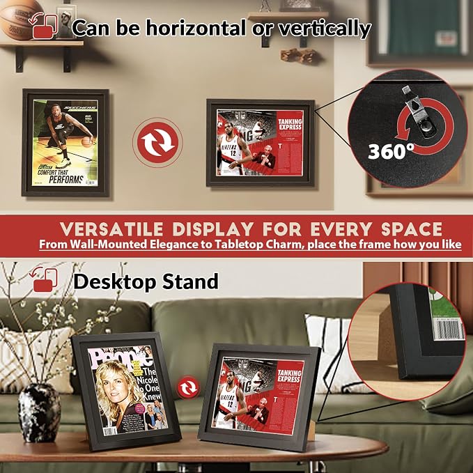 JupDec Sports Magazine Frame, Premium Wood Display Case - Image 4