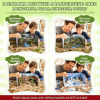 DZrudun 2Pcs Diorama Box for School Projects and 4 Habitat Background Cards | - Image 3