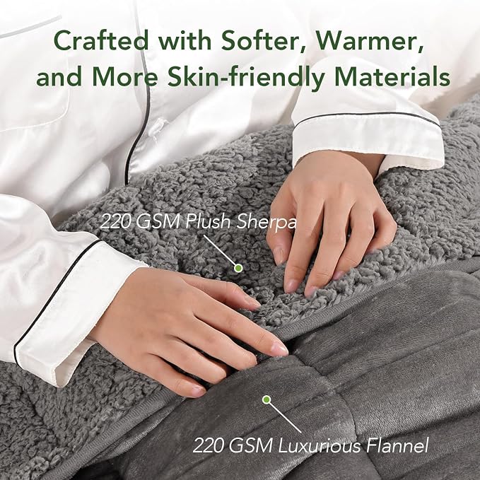 Sivio Weighted Blanket for Adult, 15 lbs Sherpa Heavy Blanket - Image 4