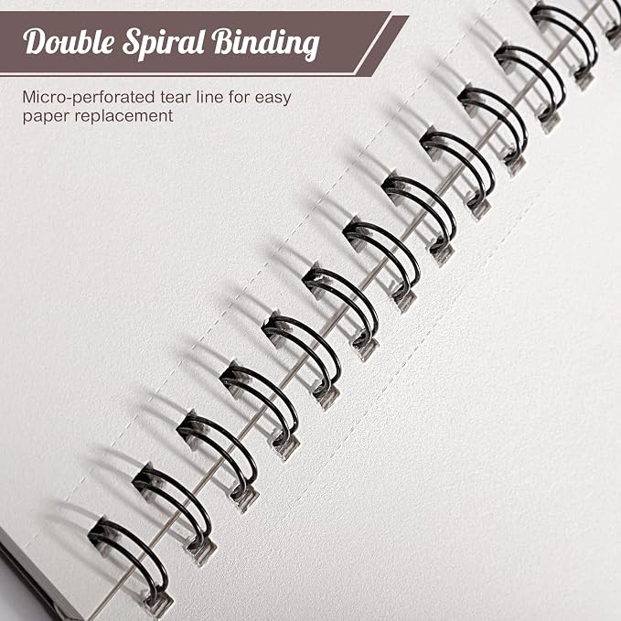 2 Pack Sketch Book 8.5×11 inch, Spiral Sketch Pad 50 Sheets Each, Acid-Free - Image 4