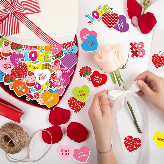300Pcs Valentine's Day Foam Stickers, Self-Adhesive Heart Foam Stickers - Image 2
