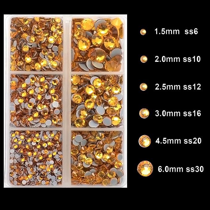 4000Pcs Mixed Size Hot Fix Round Crystals Gems Glass Stones Hotfix Flat Back - Image 3