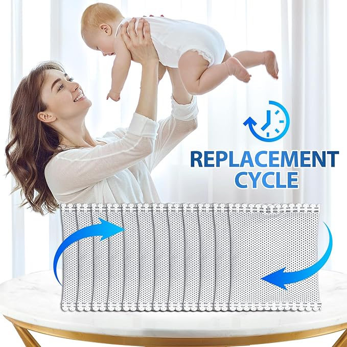 Diaper Pail Deodorizer Odor Absorber Carbon Filter Refill Compatible with Diaper Genie Complete Pail, 12 Pack