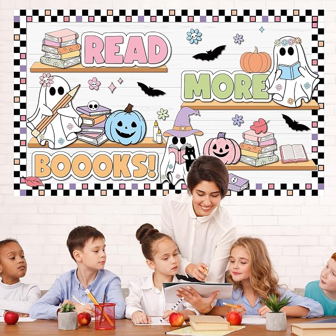 Halloween Ghost Bulletin Board Halloween Reading Classroom Decorations Cute - Image 6