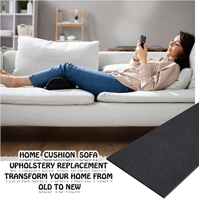 Amylove 1 Pack Polyurethane Foam 1/2" x 24" x 72" High Density Cushion - Image 6