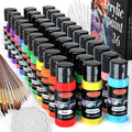 55PCS Acrylic Paint Set of 36 Colors 2fl oz 60ml Bottles 12 Brushes, Non Toxic by HissiCo