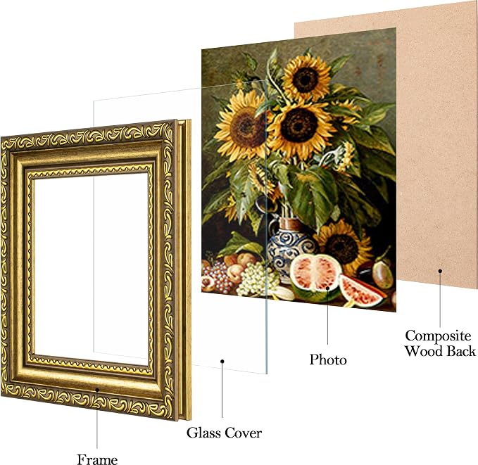 eletecpro 4x4 Vintage Picture Frame, Glass Cover, Tabletop Decor - Image 2