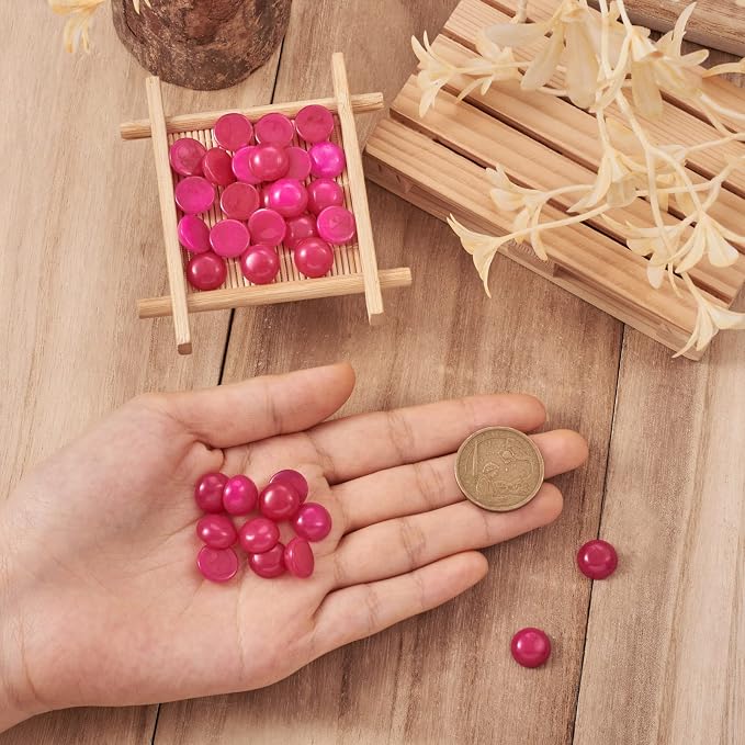 FASHEWELRY 50Pcs Natural Magenta Agate Cabochons Flat Back Gemstone Cabochons - Image 5
