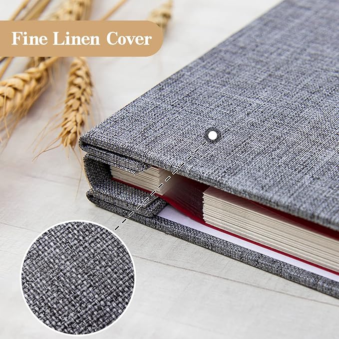 potricher Large Photo Album Self Adhesive 4x6 5x7 8x10 Pictures Linen Cover 40 - Image 5
