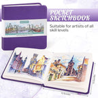 Hardcover Pocket Sketchbook, 98lb/160gsm Heavyweight Tiny Sketch Book, 80 - Image 2